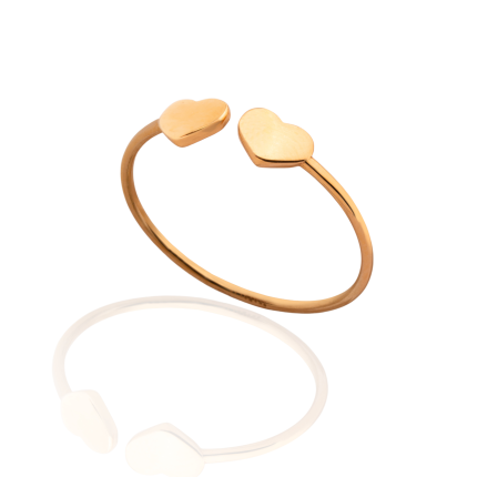 انگشتر دو قلب پر