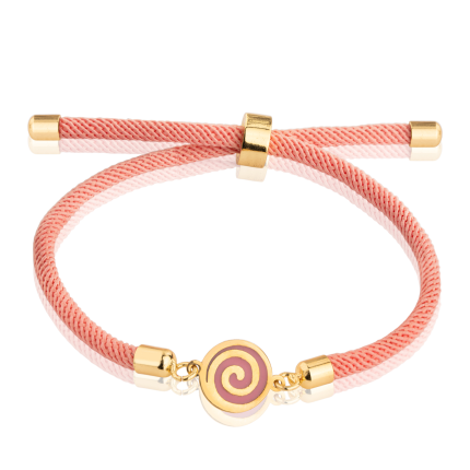 دستبند نخی آبنبات صورتی